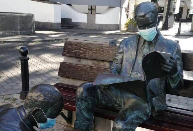Escultura del betunero en Los Llanos de Telde/TA.